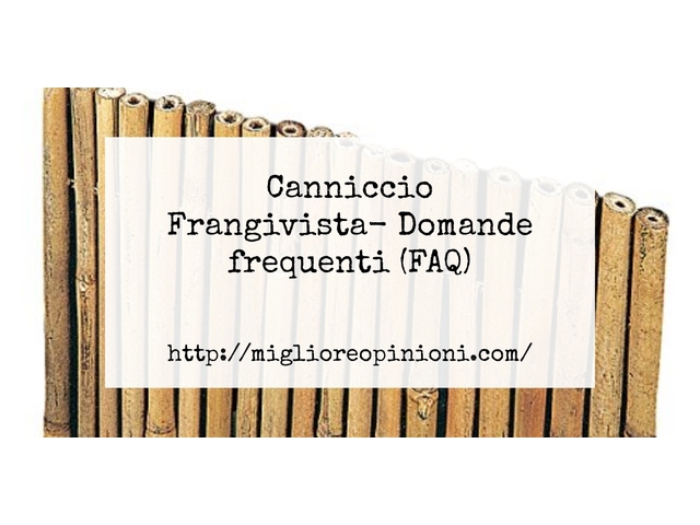 Canniccio Frangivista- Domande frequenti (FAQ)
