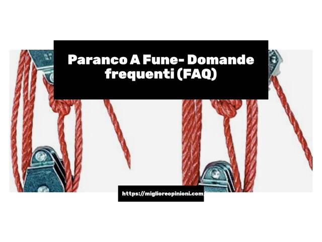 Paranco A Fune- Domande frequenti (FAQ)