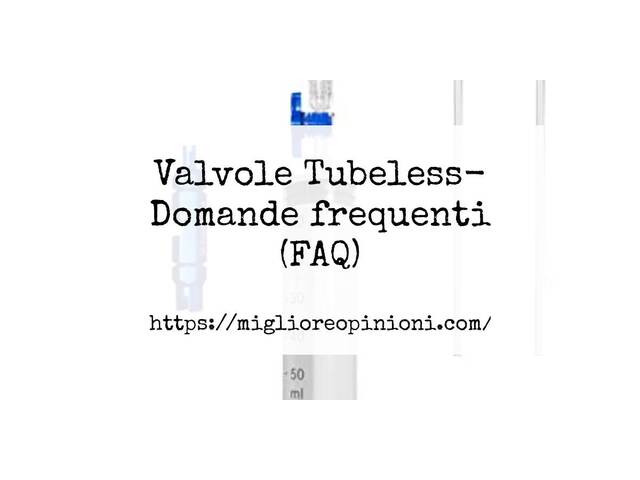Valvole Tubeless- Domande frequenti (FAQ)
